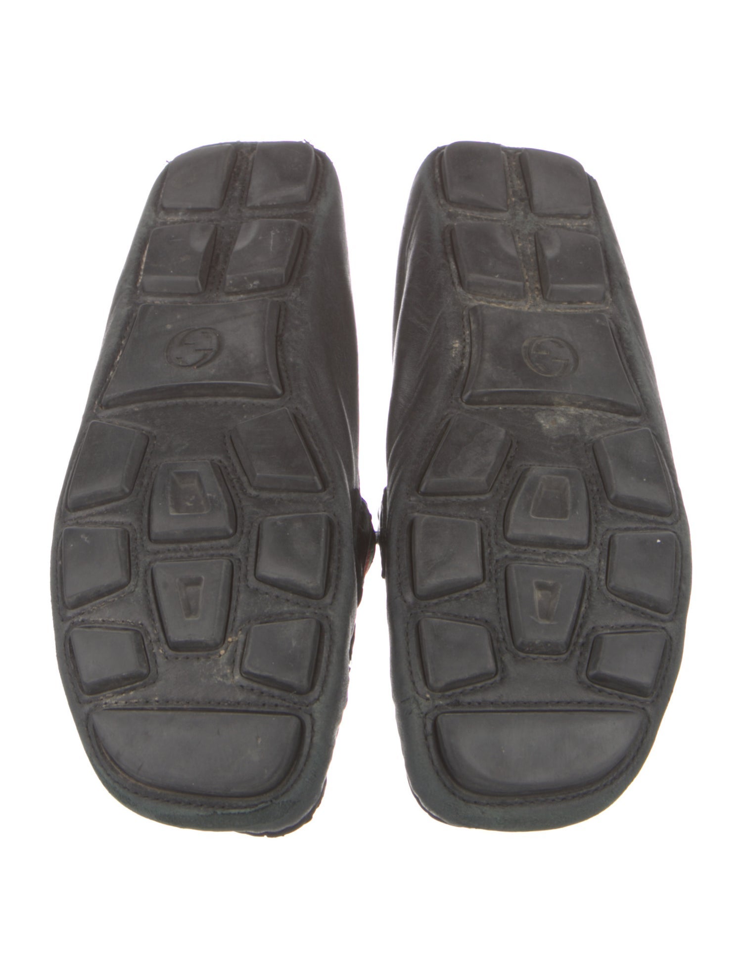 Gucci Web Accent Leather Loafers